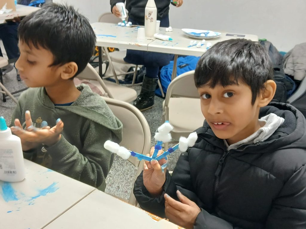 Snowy day calls for a snow craft, our little artists got creative with snow flakes! They made and decorated beautiful snowflakes, bringing a touch of magic to cold and cozy day. 